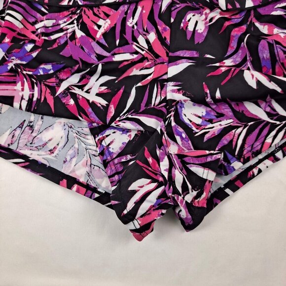 Fit 4 U Size 10 Swimdress/Romper Leaf Print Pink Purple White Black NWT - Picture 8 of 16